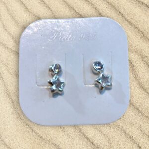 Aros Plata Tubo con Estrellas cubix