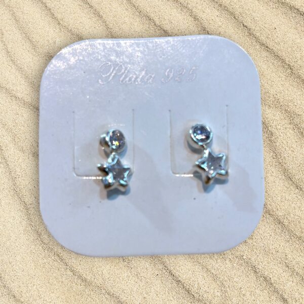 Aros Plata Tubo con Estrellas cubix